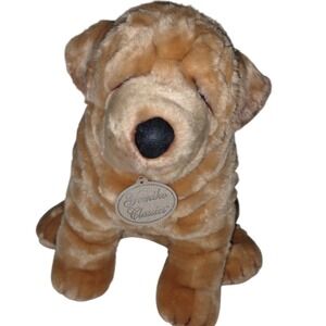 Vintage Russ Yamiko Classic Sharpei Dog Realistic Lifelike 14" Stuffed Plush